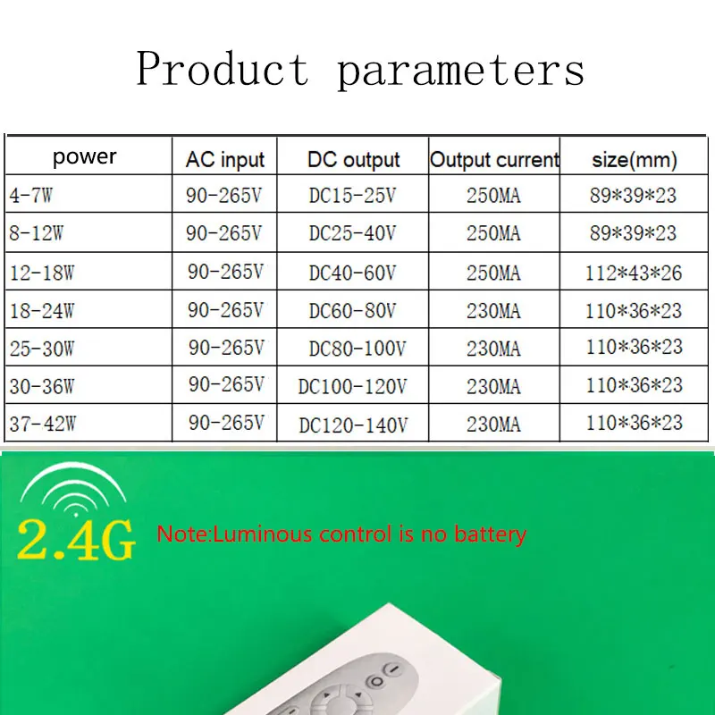 Светодиодный драйвер с регулируемой яркостью постоянного тока 4 Вт до 42 Вт различной мощности, Интеллектуальный бесступенчатый Диммируемый пульт дистанционного управления с цветовой температурой 2,4 г