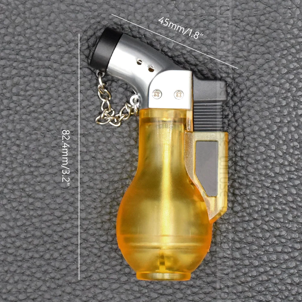 Yellow Новая зажигалка для вина, креативный мини-фонарь, бутылка, Бутан, пламя, ветрозащитный фонарь, зажигалка для сигар, ручная работа, многоразовая, без газа - Цвет: Yellow