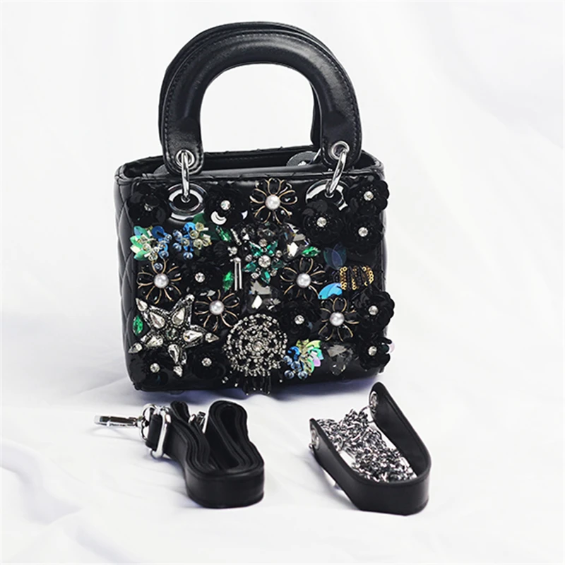 Kopen Vrouwen Crystal Totes Luxe Vrouwen Schouder Messenger Bags Punk Handtas Bridal Bloemen Wedding Rhinestone Purse Avondfeest Zakken
