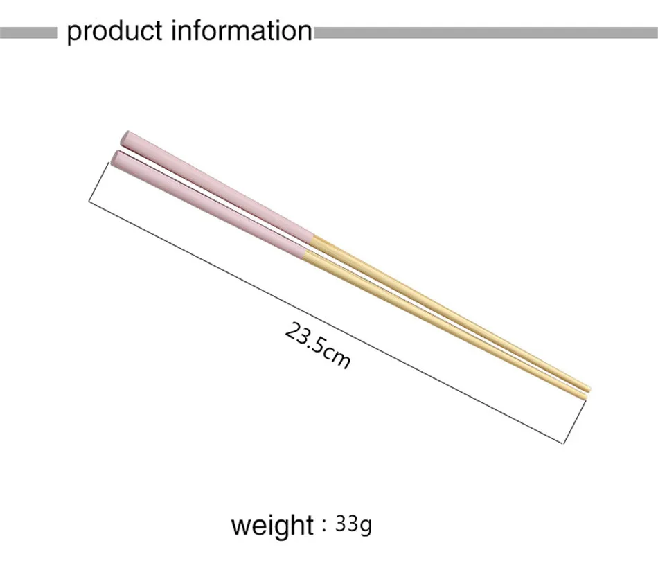 304 Stainless Steel Square Chopsticks Rose Gold Colorful Chinese Japanese Chopsticks environmentally friendly Reusable Tableware