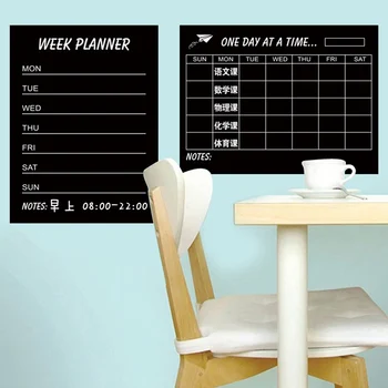 

Reusable Week Month Daily Planner Blackboard Self-adhesive Wall Sticker Decals for Home Office School Decorations Supplies