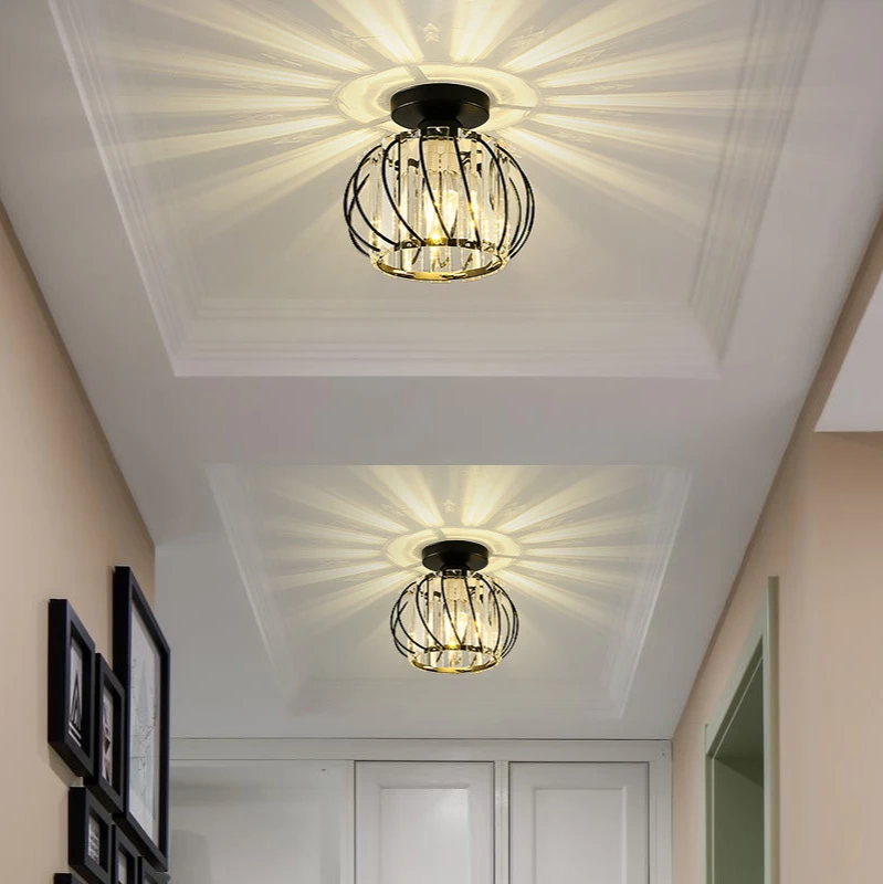Luzes do Corredor Luz de Teto Estilo Nórdico Personalizado Criativo Luz Entrada Cristal Luzes Varanda Lâmpada Led 1 Luzes de teto