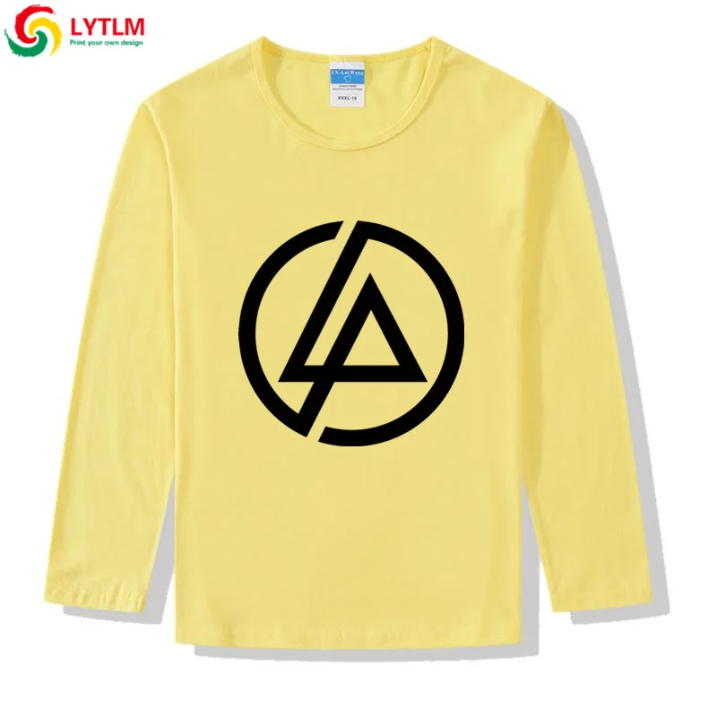 LYTLM/рубашка для маленьких мальчиков детская футболка с длинными рукавами и принтом «Linkin Park» летняя футболка для мальчиков и девочек в стиле хип-хоп roupa infantil Menina - Цвет: CX LYCRA Maize