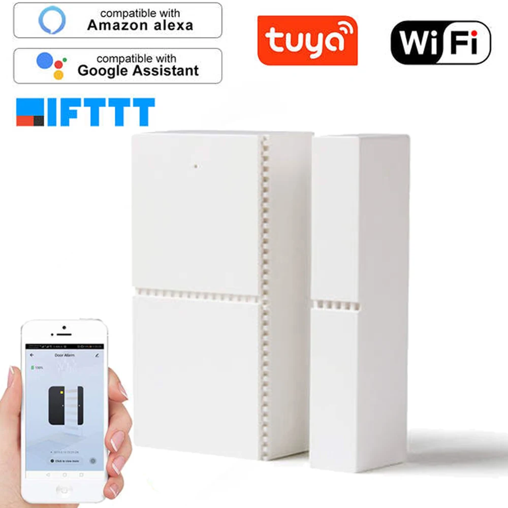 Tuya Smart wifi магнитный датчик двери, окна, открытая сигнализация, сигнал тревоги, детектор безопасности, дистанционное управление, умная жизнь Alexa Google Home