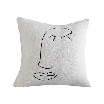 Line Face Bouclé Cushion 1