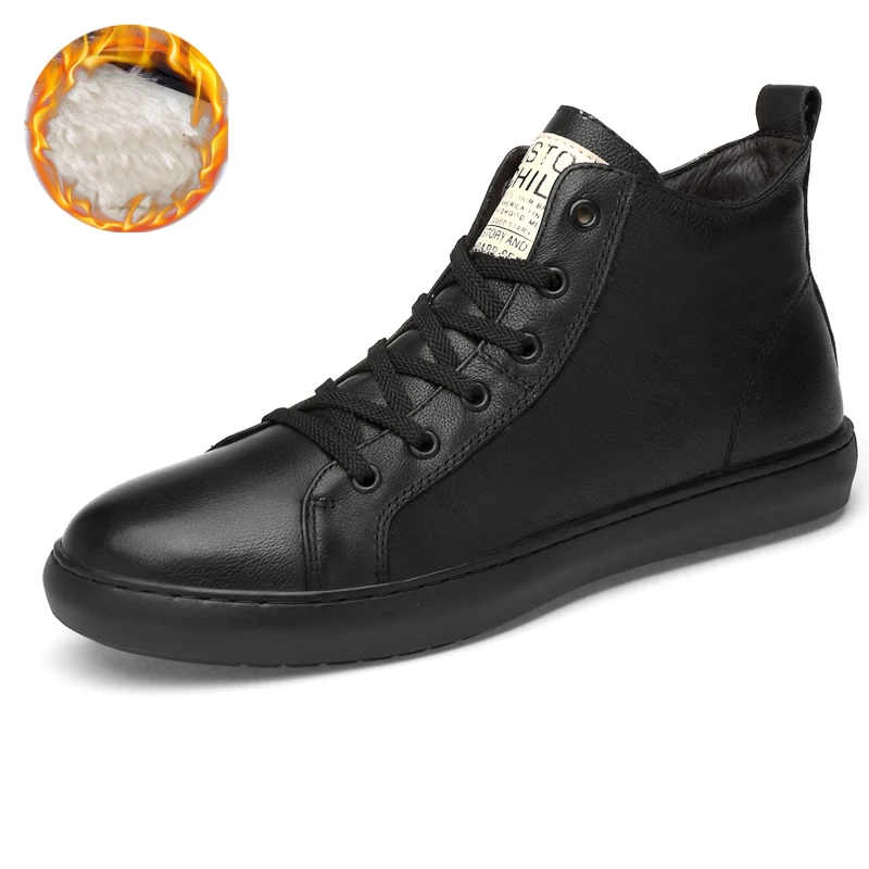 Черные высокие мужские кожаные теннисные кроссовки Masculino Sneaker мужские спортивные туфли для мужчин Zapatillas Deportivas Hombre Coturno