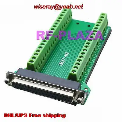 

DHL/EUB 10pcs DB37 DR37 D-SUB female 37pin port Terminal block PCB Breakout 2 row solder-free-A6