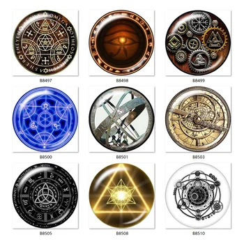 

Viking Compass Pagan Wheel Of The Year Sigil Magic Witchcraft gear 10pcs mixed 20mm/25mm Round photo glass cabochon TL5401