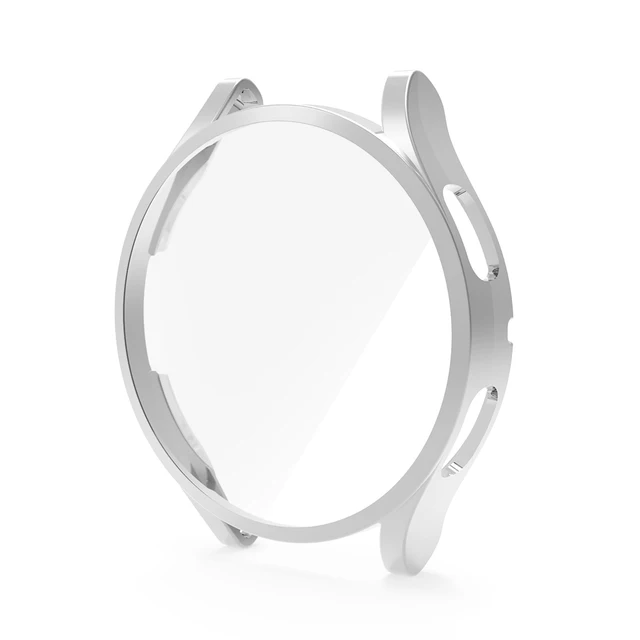 Samsung Galaxy Watch 4 Screen Protector 40mm 44mm, All-Around TPU Anti-Scratch Flexible Case Soft Protective Bumper Cover Sliver