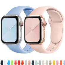 

Silicone Strap For Apple watch band 44mm 45mm 42mm watchband bracelet iWatch 40mm 38mm 41mm correa apple watch series 6 5 3 SE 7