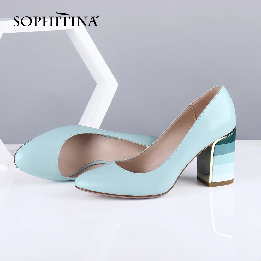SOPHITINA/новые туфли лодочки из натуральной кожи женские осенние модельные на
