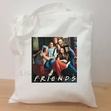 Повседневная вместительная сумка-шоппер на плечо с принтом "Мона Лиза Ван Гог друзья" кремового цвета для девушек, женская простая сумка-посылка