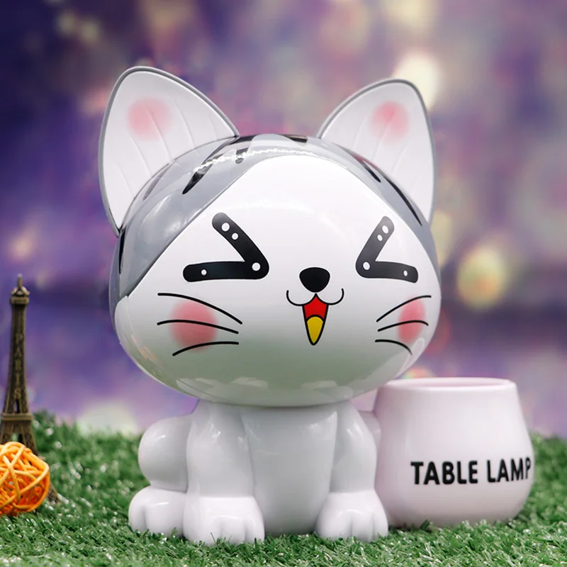 Desk Lamp LED Cartoon Cute Crafts Pen Holder Charging Night Light Decoration LB88