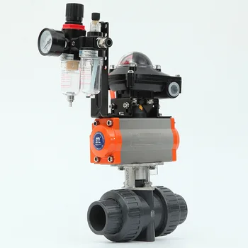 

DN25 UPVC pneumatic ball valve MQ / Q621F-10U Corrosion-resistant industrial plastic ball valve