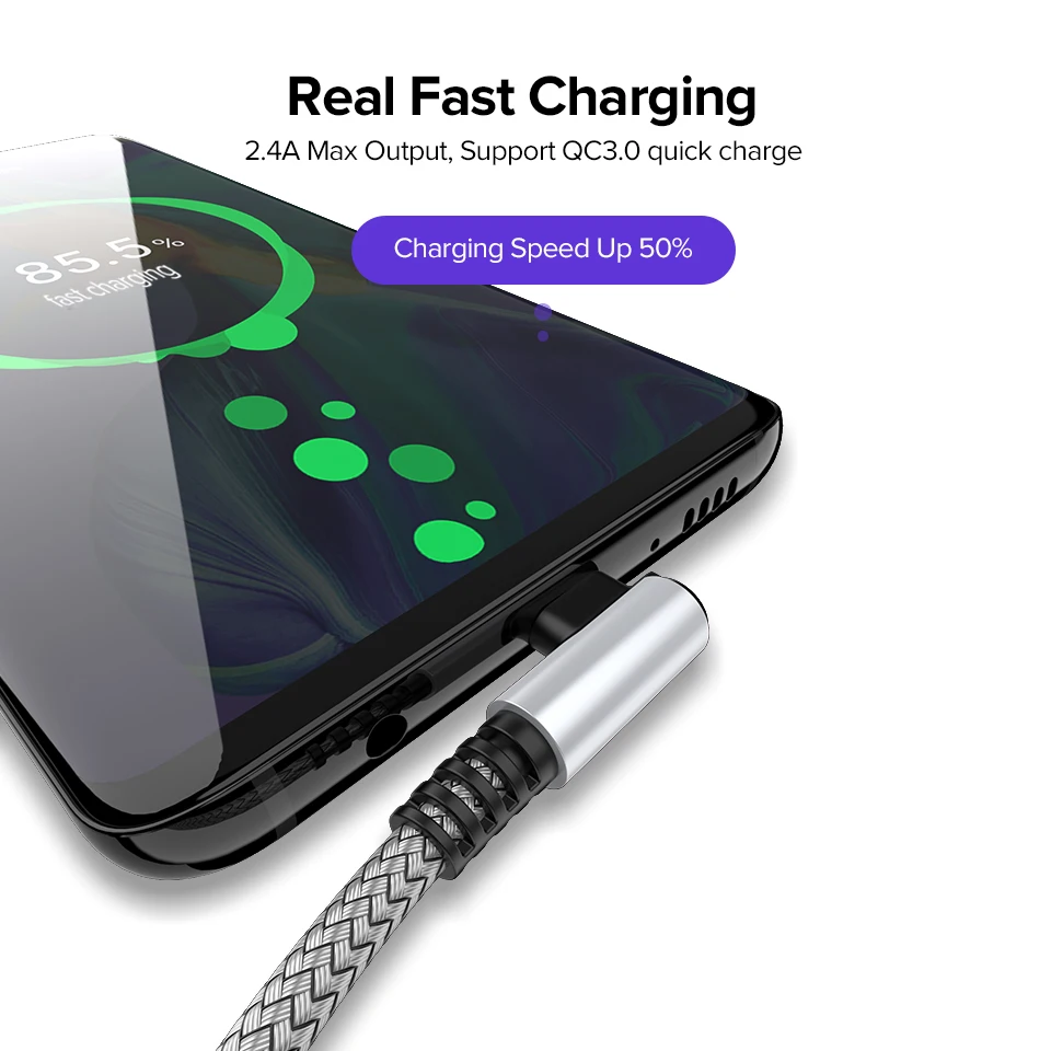 Кабель быстрой зарядки Venroii типа C для Samsung Galaxy S9 S8 Plus A50 USBC кабель Xiaomi Mi 8 Redmi Note 7