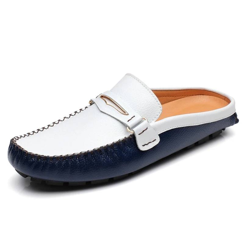 Men's Casual Slip On Shoes Flip Flops Clog Genuine Leather Loafers Slipper Slide Sandal Walking | Обувь