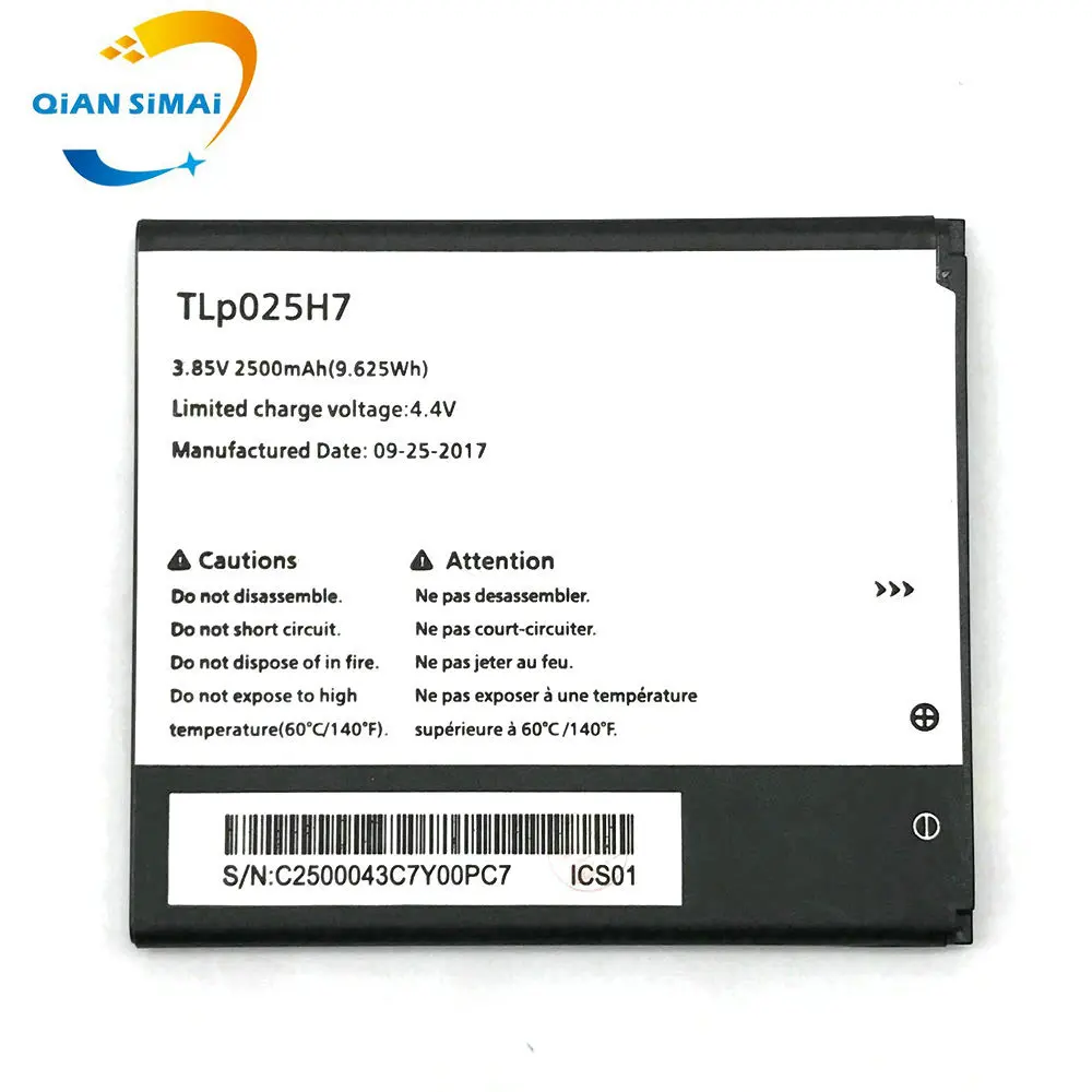 Новый аккумулятор 2500 мАч TLP025H7 для ALCATEL one touch TLp025H1 мобильный телефон | Мобильные