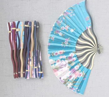 

Silk Bamboo Handheld Folded Fan Wedding Favor 10pcs Wall Art Decoration