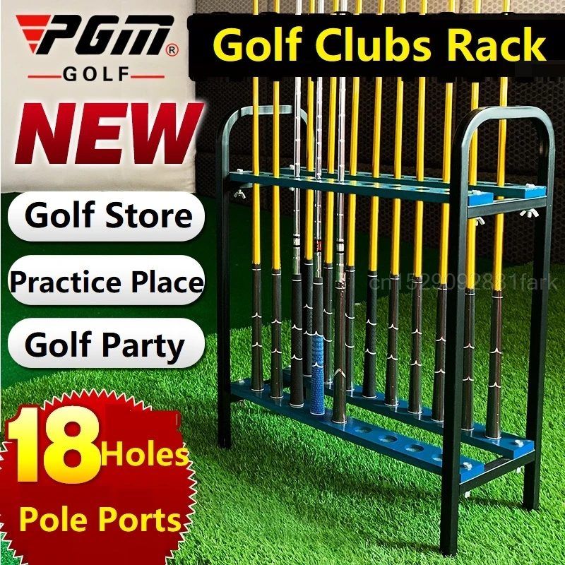 

Pgm Golf Club Display Rack Metal Shelf Organizer Golf Clubs Ball Stand Holder Supplies Support 9 / 18 Hole Pole Ports Shelf