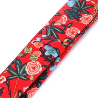Nowe w kwiatki krawat dla mężczyzn kobiety cienka bawełna krawat na wesele Casual męskie krawaty klasyczne garnitury kwiat wydruku krawat s Cravat 4