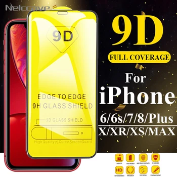 

500Pcs 9D Tempered Glass For iPhone 12 11 Pro XS Max XR X 8 Plus 7 6 6S 5 5S SE 2020 Full Glue Screen Protector Protective Film