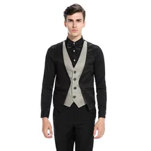 Импортные товары,, Ouma, стиль, мужской, крутой, комбинированный, из двух предметов, однобортный, повседневный жилет, M25