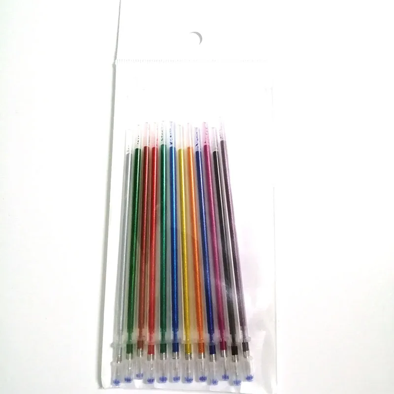 12/24 Colors Pen Refills Glitter Highlighter Gel Pen Core for Drawing Painting Marker Stationery School Office Supplies - Цвет: 12 colors