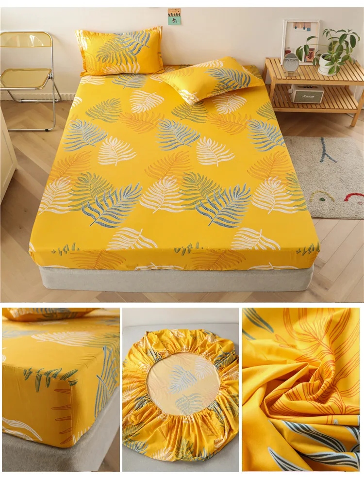 Description Picture 6 of item1pcs 100%Polyester Printed Fitted Sheet Mattress Cover Four Corners With Elastic Band Bed Sheet