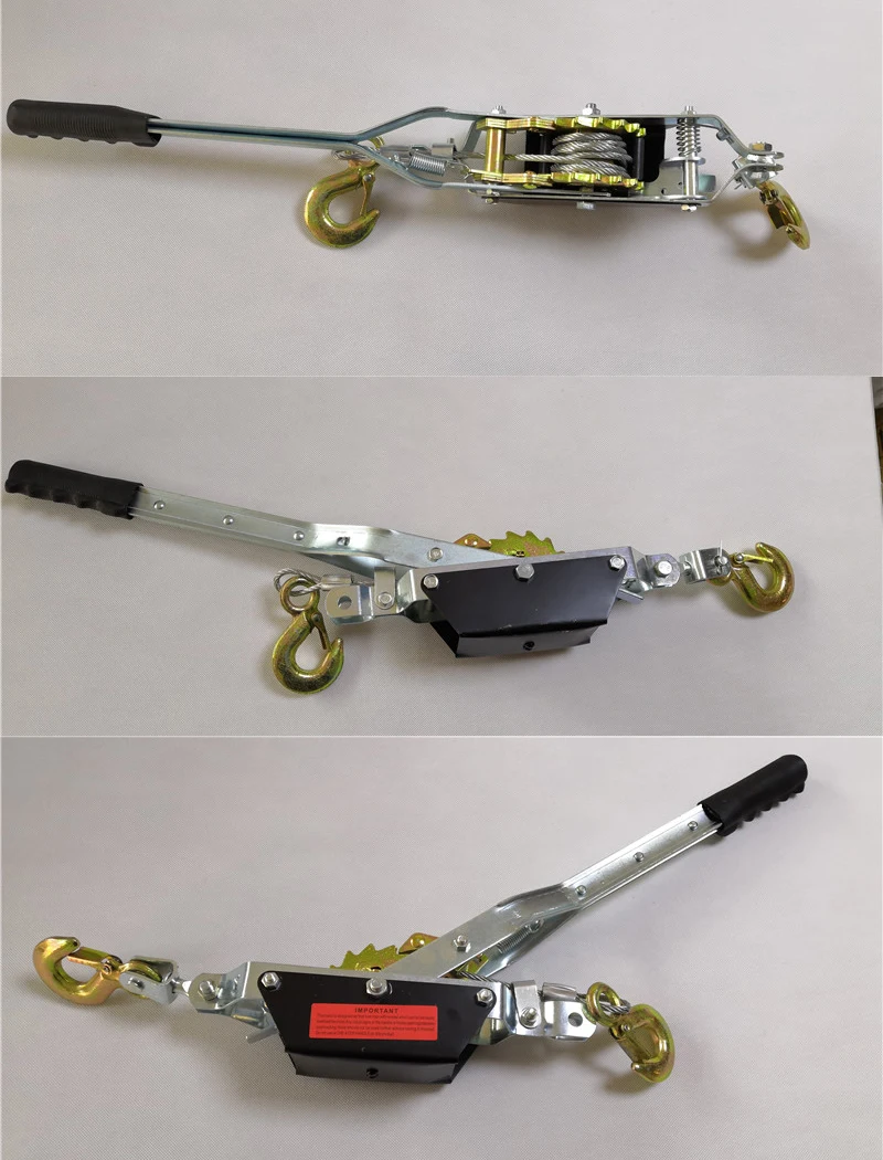 H943f2a7622cb4bdd92a8ef5d36861089q 1-4 Ton Wire Rope Ratchet Hand Power Puller Tighten Tool Steel Cable Gear Winch Puller Mini Tightener Double Hook Lifting Tools Mallzona