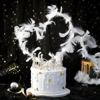 

Feather Cake Topper for Birthday Wedding Cake Party Cake Decoration Baking Dessert Valentine's Day Cake Top Decoration Supplies