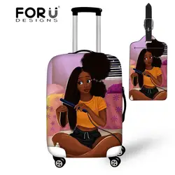 FORUDESIGNS чехол для дорожного чемодана для черных девочек африканский дизайн багажные аксессуары сумка женские эластичные чехлы на чемодан