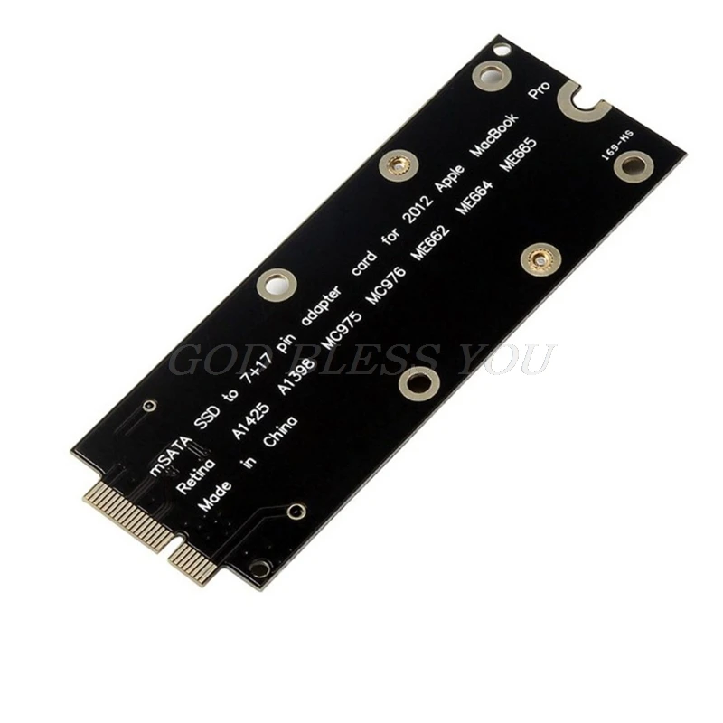 mSATA SSD для SATA 7+ 17 Pin адаптер карты 2012 для MacBook Pro MC976 A1425 A1398