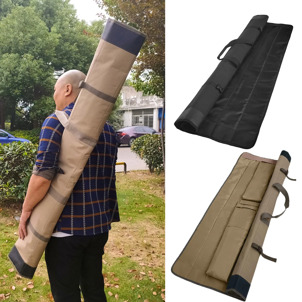 Roll Up 600D Oxford Fishing Rod Case Organizer Travel Carry Bag for 4pcs Fishing Pole Carrier Carrying