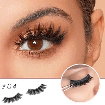 

1Pair Mink Lashes 3D Mink Eyelashes Cruelty Free Lashes Handmade Popular Lashes Makeup Natural Eyelashes False Reusable W4X5