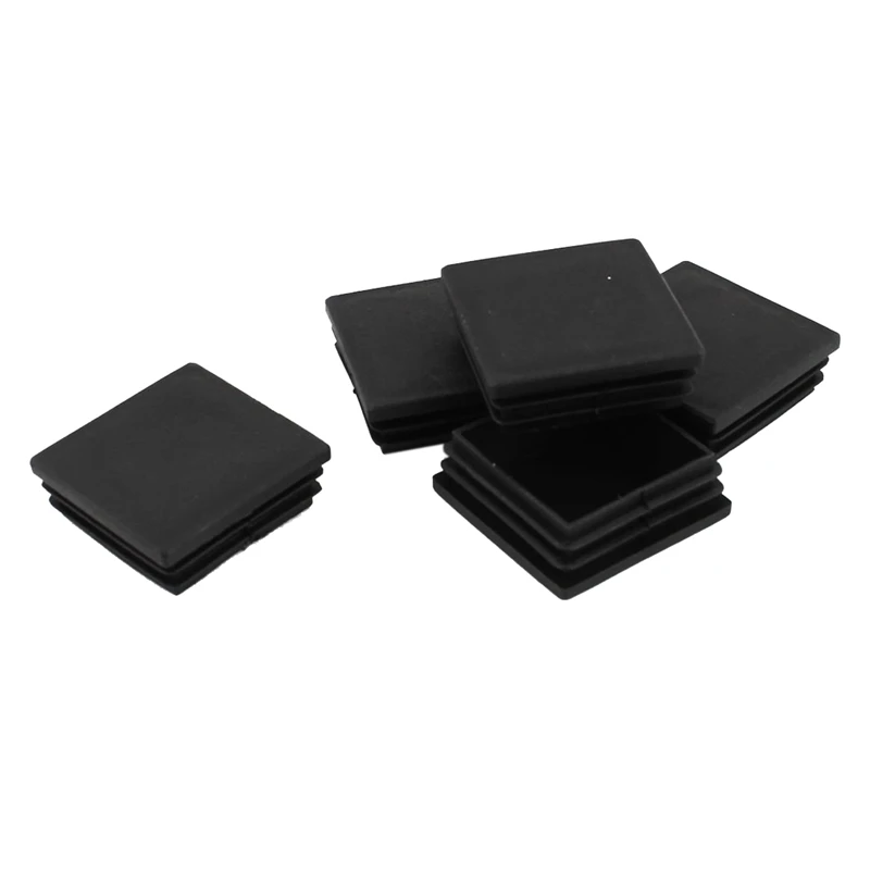 15pcs Black Plastic End Caps 50mm x 50mm Square Ribbed Tubing Tube Inserts 15pcs Black Plastic End Caps 50mm x 50mm Square Ribbed Tubing Tube Inserts