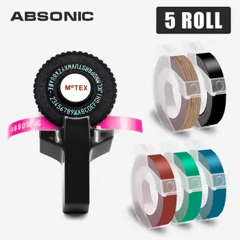 

Absonic Motex E101 Label Maker 3D Embossing 9mm Label Tapes Compatible for DYMO Plastic DIY Printer Ribbon Manual Typewriter