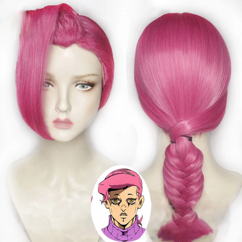 

Anime JoJo bizarre adventure Vinegar Doppio Heat Resistant Cosplay Costume hairwear Wig+Wig Cap