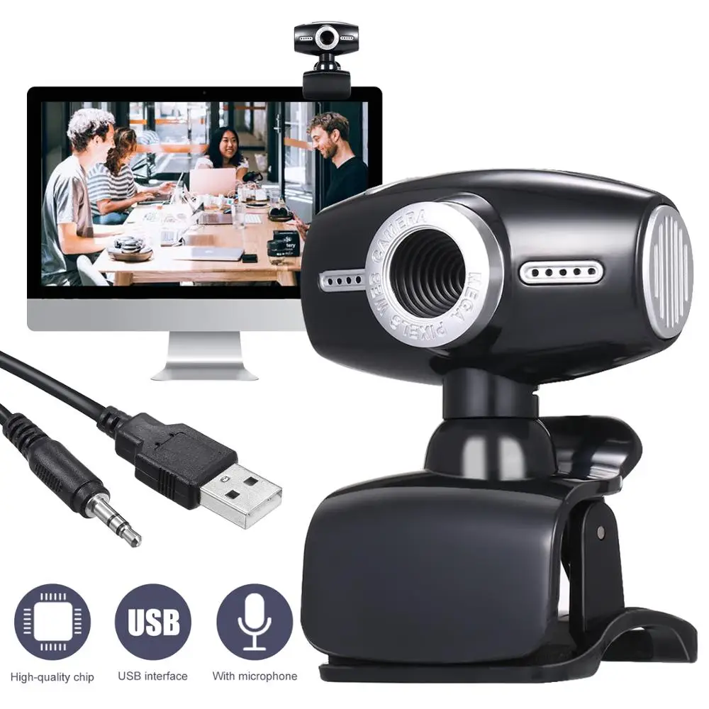 USB веб камера HD 480P на компьютере с клипсой микрофоном usb для ПК ноутбука