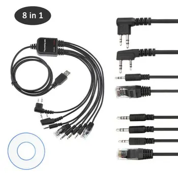 

8in1 USB Programming Cable for BAOFENG UV5R MOTOROLA ICOM KENWOOD YAESU Handheld Mobile Radio Walkie Talkie