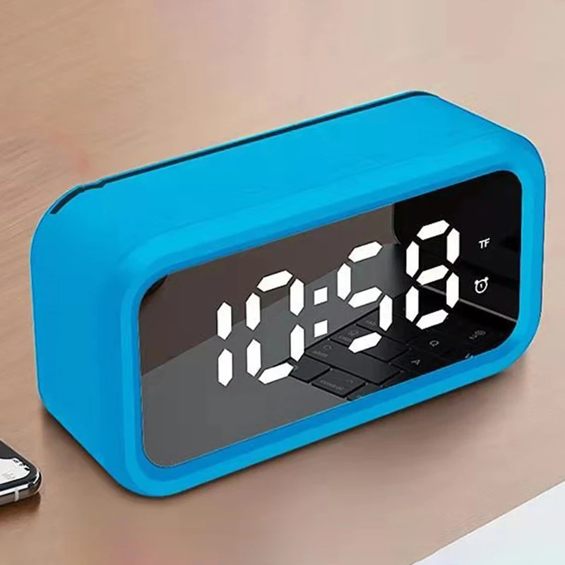Многофункциональные электронные часы Bluetooth аудио зеркало динамик температура цифровой будильник время украшения дома