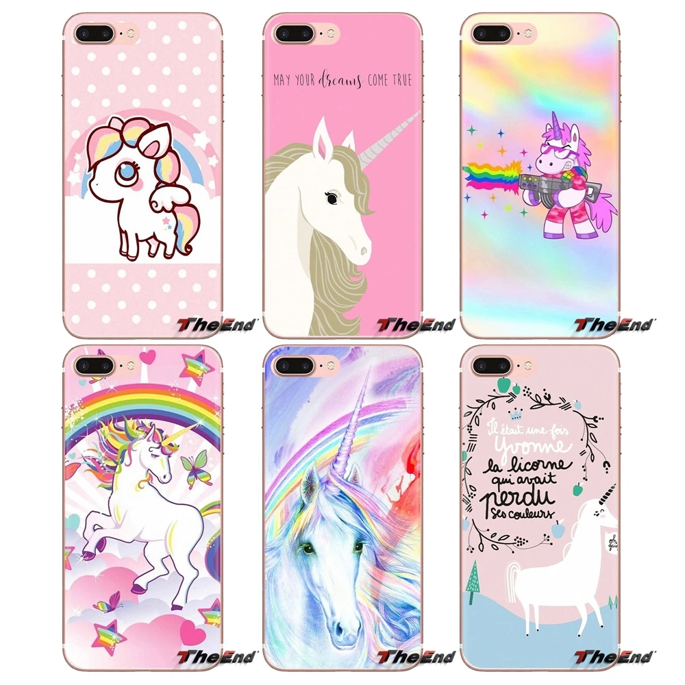 TPU Transparent Cases Rainbow Lovely Unicorn For Huawei Honor 7X V10 6C V9 6A Play 9 Mate 10 Pro Y7 Y5 P8 P10 Lite Plus GR5 2017 |
