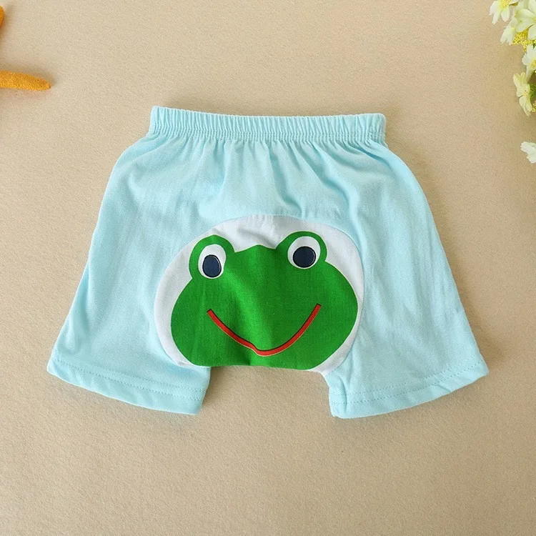 blue-frog Baby Shorts Cotton PP Pants Boys Butt Pants Girls Thin Cute Cartoon Diaper Cover for 0-2years Infant Newborn Pant Free Shipping - Цвет: blue-frog