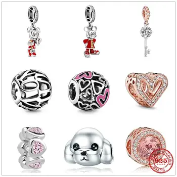 

2020 Newst Mickey Minnie mouse pendant Script Bead fit Original Pandora charms silver 925 Bracelet jewelry DIY women making gift