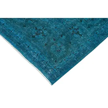 

306x405 Cm Turquoise Handmade Overdyed Large Area Rug-10x13 Ft