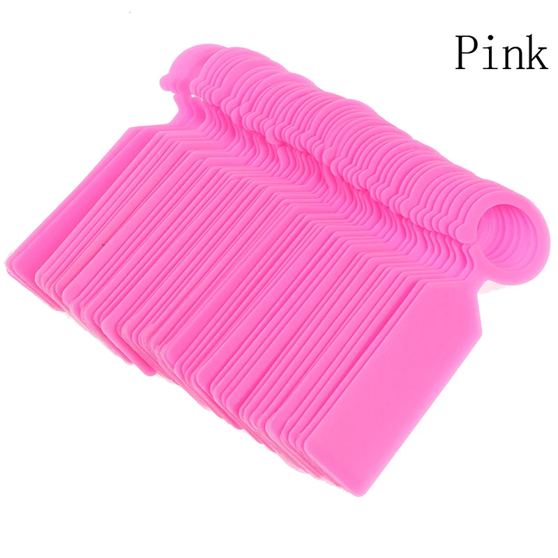 50PCS Pink 50PCS High Quality Plastic Plants Tags Nursery Garden Ring Label Pot Marker Stake Hanging Tags Greenhouse Bonsai Collar Tags - Цвет: 50PCS Pink