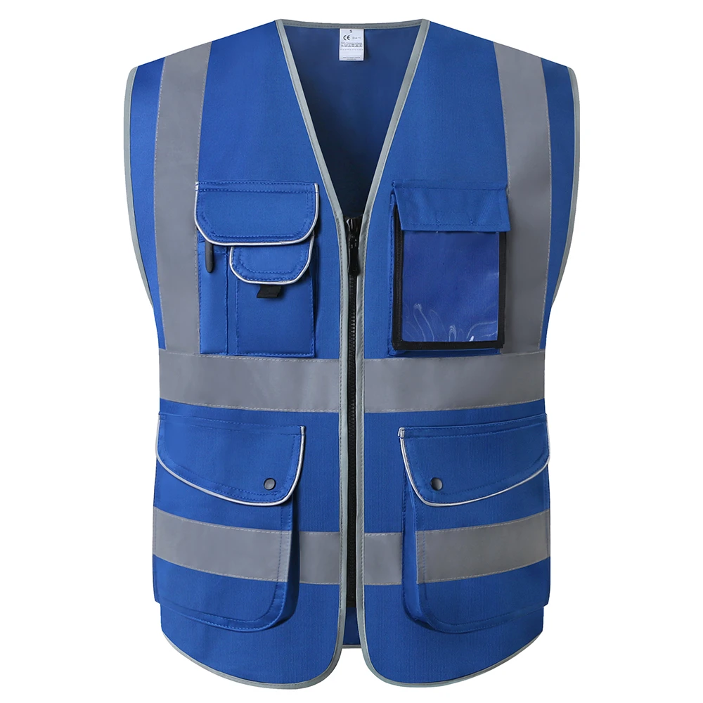 High Visibility Utility Safety Vest Polyester Breathable Summer Work gilet  Hi Vis Blue Reflective Vest Workwear|Tank Tops| - AliExpress