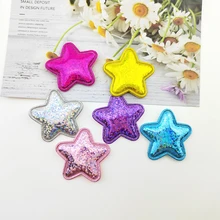 

60PCS/LOT 4CM Padded PU Star Applique for DIY Hat Gloves Clothes Leggings Fabric Sewing Headwear Decor Patches