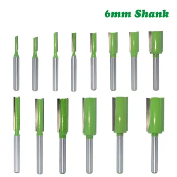 

6mm Shank Milling Cutter Woodwork Straight Bit Tungsten Carbide Single Double Flute Router Bit Wood For Woodworking Tool MC06020