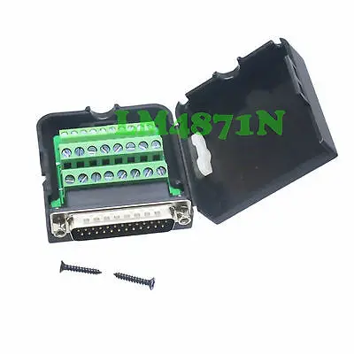 

DHL/EMS 10 LOTS DB25 D-SUB plug 26PIN port Terminal breakout PCB plastic cover solderless cable -d2