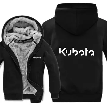 

Kubota Tractor Hoodies Jacket Winter Men Pullover Man Coat Casual Wool Liner Fleece Kubota Sweatshirts